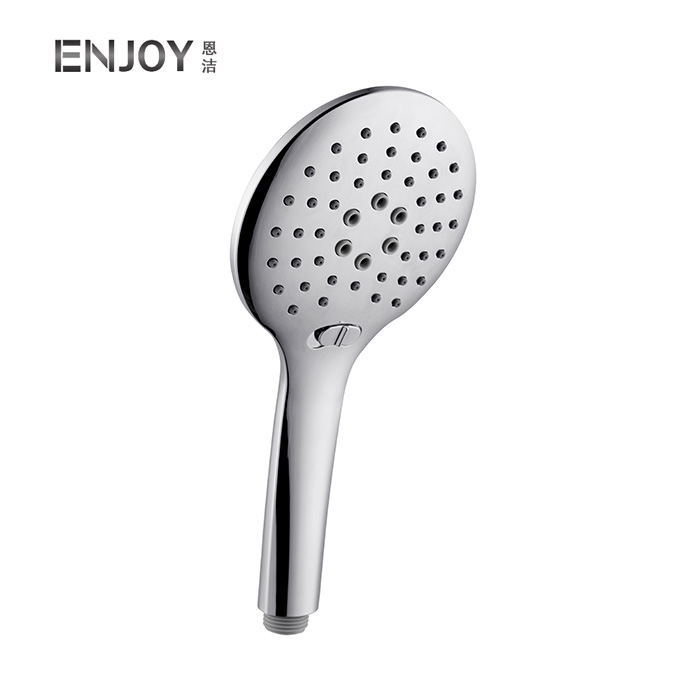 Handheld Shower with switch-off button, Bathroom Accessories w/Hose, Bracket, and Teflon Tape- Chrome