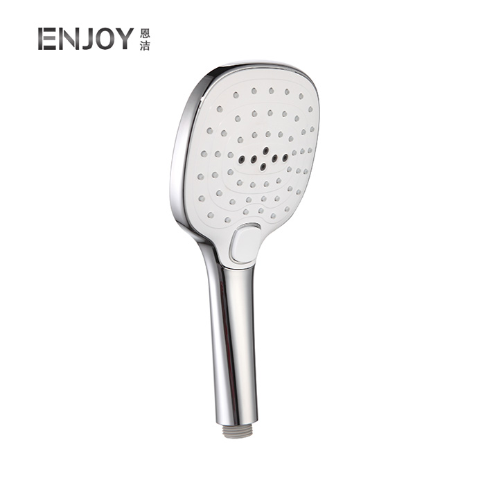 Handheld Shower with switch-off button, Bathroom Accessories w/Hose, Bracket, and Teflon Tape- Chrome