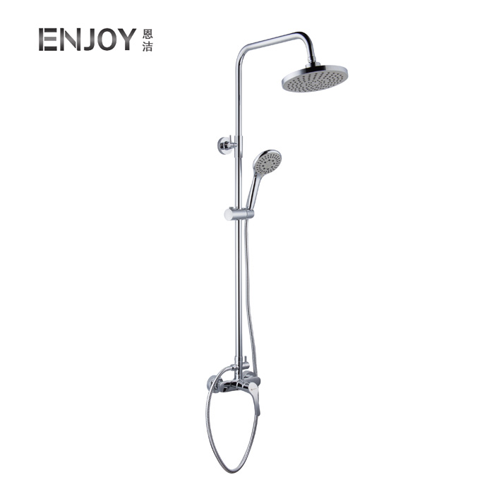 Bathroom Thermostatic Rain Mixer Shower Combo Set Wall Mounted Height Adjustable Rainfall Shower Head System Polished Chrome